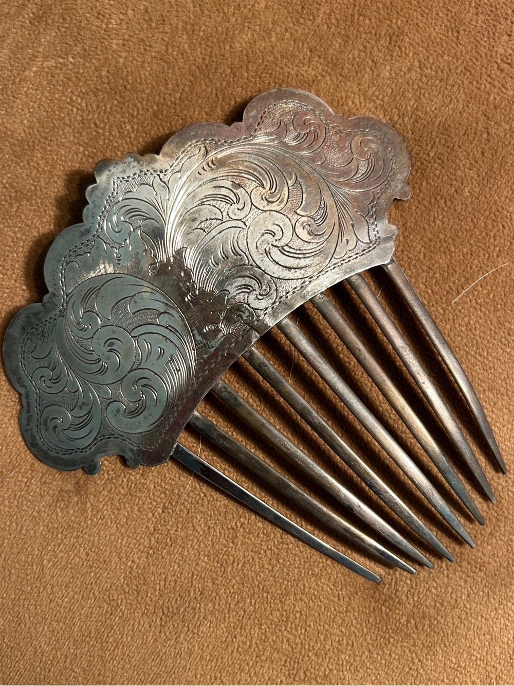 Vintage Silver Hair Comb